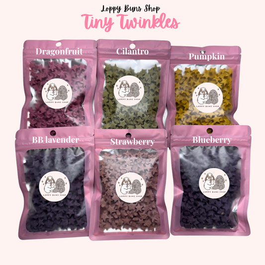 Tiny Twinkles Bunny Treats | Organic Oat Stars| Healthy Rabbit Snacks | Rabbit Training Treats| 1.4-1.5 oz bag