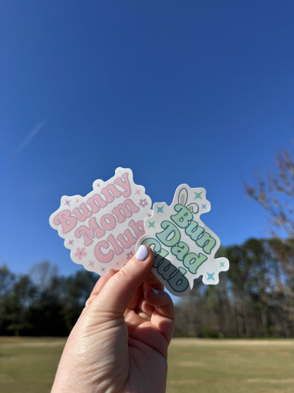 Bunny Mom Club or Bun Dad Club Sticker