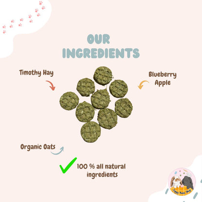 Bunny Waffles| Blueberry or Apple| Homemade Rabbit Treats 1.2 oz bag
