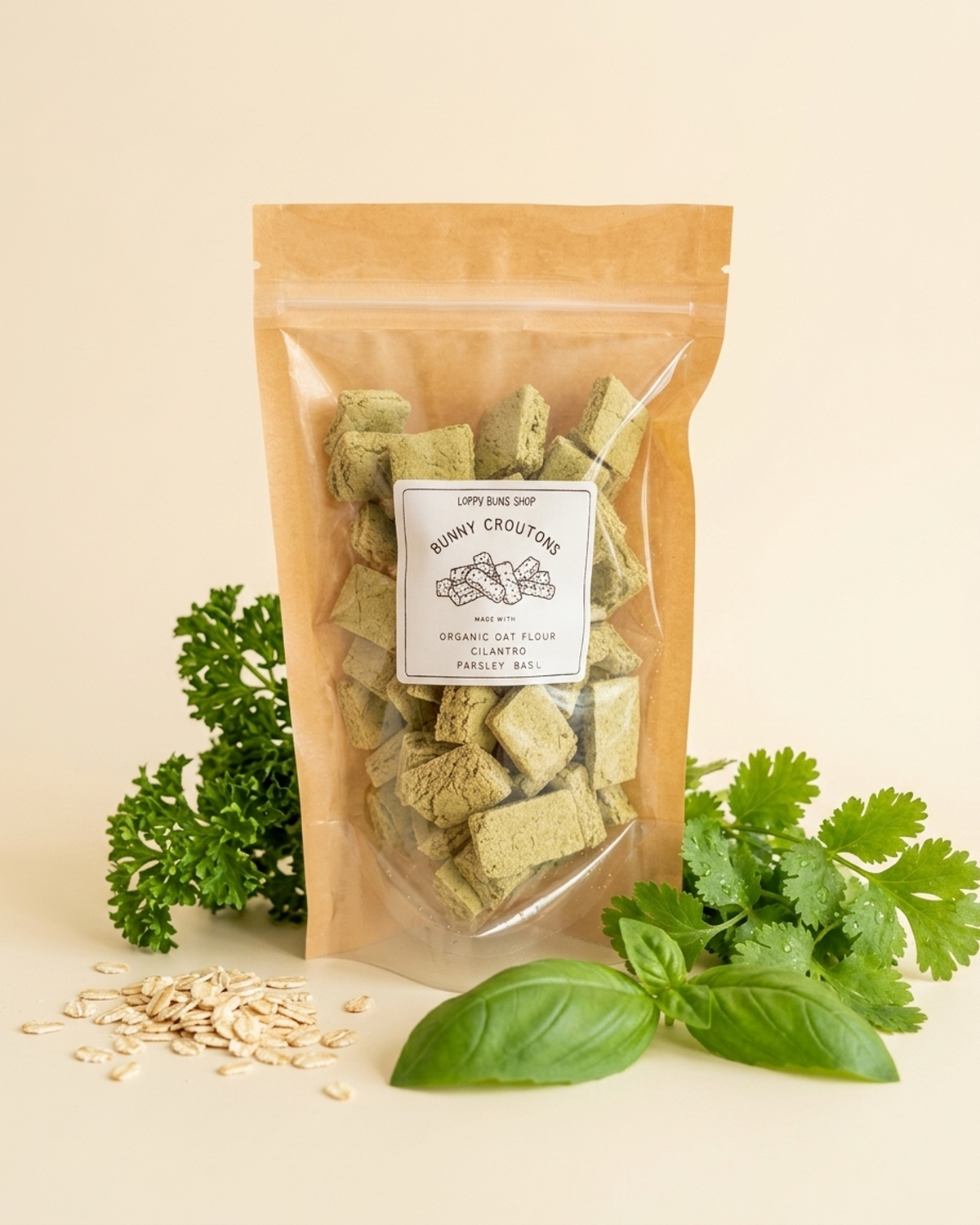 BUNNY CROUTONS | Salad Topper | Bunny Treats | Cilantro, Parsley, Basil, Oats